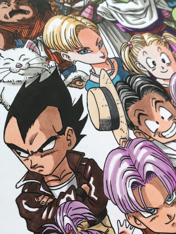 Seven's Dragon Ball Family Portrait Hand drawing with marker